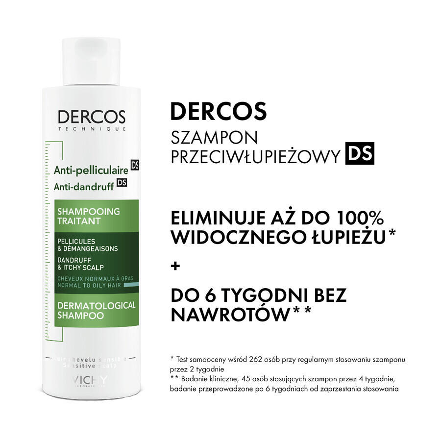 Vichy Dercos Anti Dandruff DS, anti-dandruff shampoo, normal and oily hair, 390 ml