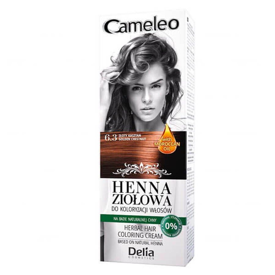 Cumpără Delia Cameleo, Henna Herbal Colouring Cream, nr. 6.3, nuanță castan auriu, 75 g Delia Cameleo, Henna Herbal Colouring Cream, nr. 6.3, nuanță castan auriu, 75 g