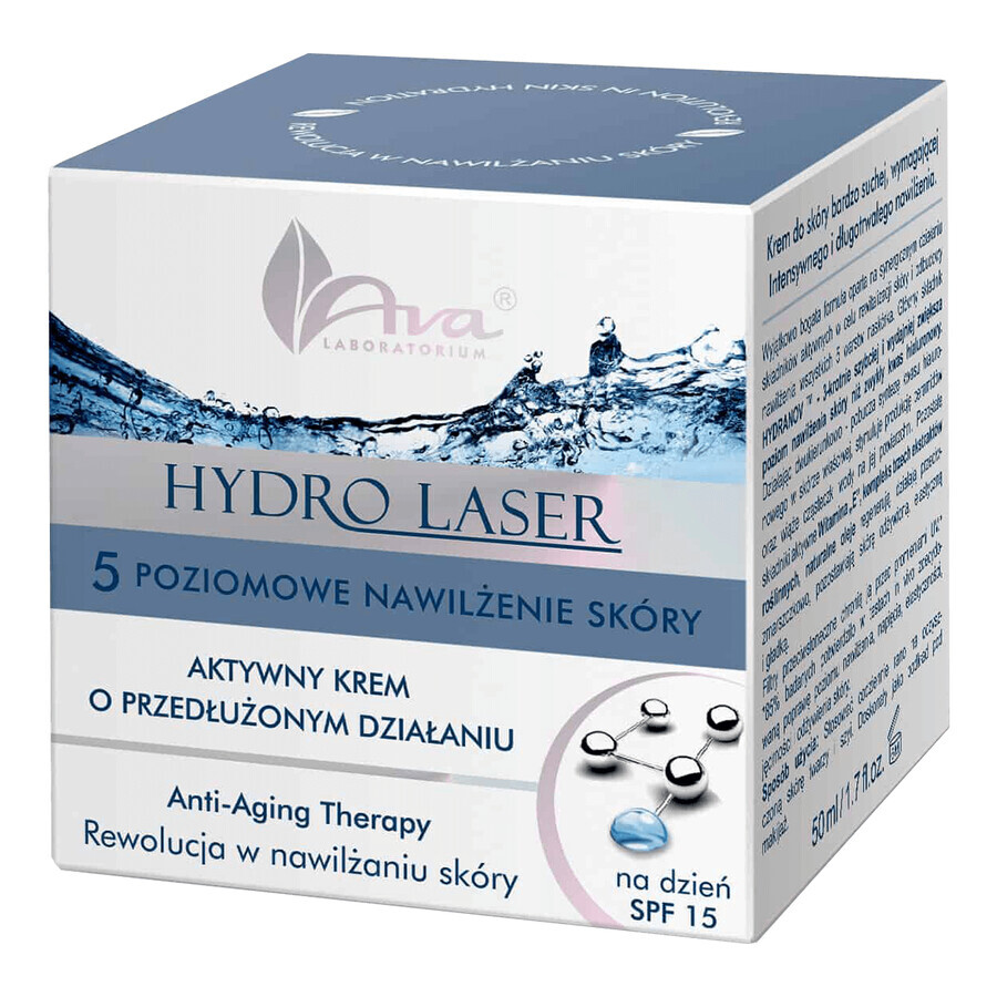 Ava Hydro Laser, long-acting active day cream SPF 15, 50 ml Ava Hydro Laser, long-acting active day cream SPF 15, 50 ml
