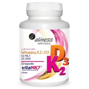 Aliness Vitamine K2 MK-7 100 µg + D3 2000 UI, 60 gélules