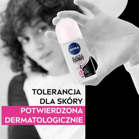 Nivea, antitranspirante roll-on, Invisible Blanco y Negro, Transparente, 50 ml