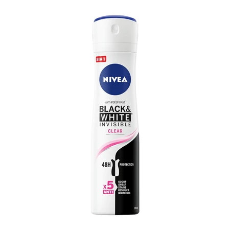 Nivea, Antitranspirant-Spray, Unsichtbar Schwarz &amp; Weiß, Klar, 150 ml