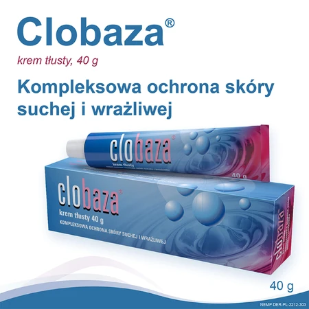 Clobaza, vette crème, uitgebreide bescherming voor droge en gevoelige huid, 40 g