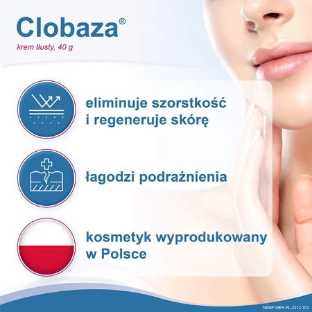 Clobaza, vette crème, uitgebreide bescherming voor droge en gevoelige huid, 40 g