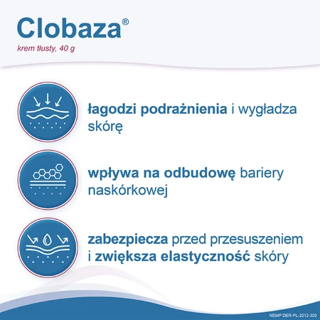 Clobaza, vette crème, uitgebreide bescherming voor droge en gevoelige huid, 40 g