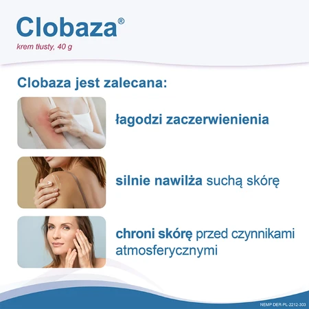 Clobaza, vette crème, uitgebreide bescherming voor droge en gevoelige huid, 40 g