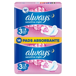 Always Ultra Night Sensitive, maandverband met vleugels, 14 stuks