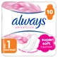 Always Sensitive, serviettes hygiéniques avec ailettes, Ultra Normal Plus, 10 pièces