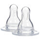 Dr Brown&#39;s, tettarella per biberon Preemie in silicone, collo stretto, per bambini prematuri, 2 pezzi
