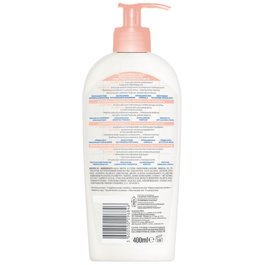 Mixa Allantoin Restore, Körperlotion, sehr trockene Haut, 400 ml
