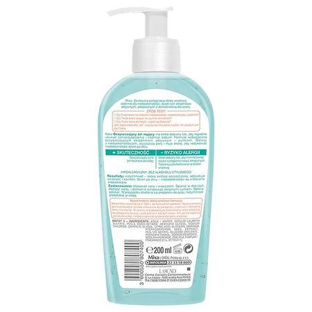 Mixa Anti Imperfection, reinigendes Reinigungsgel für das Gesicht gegen Unreinheiten, 200 ml