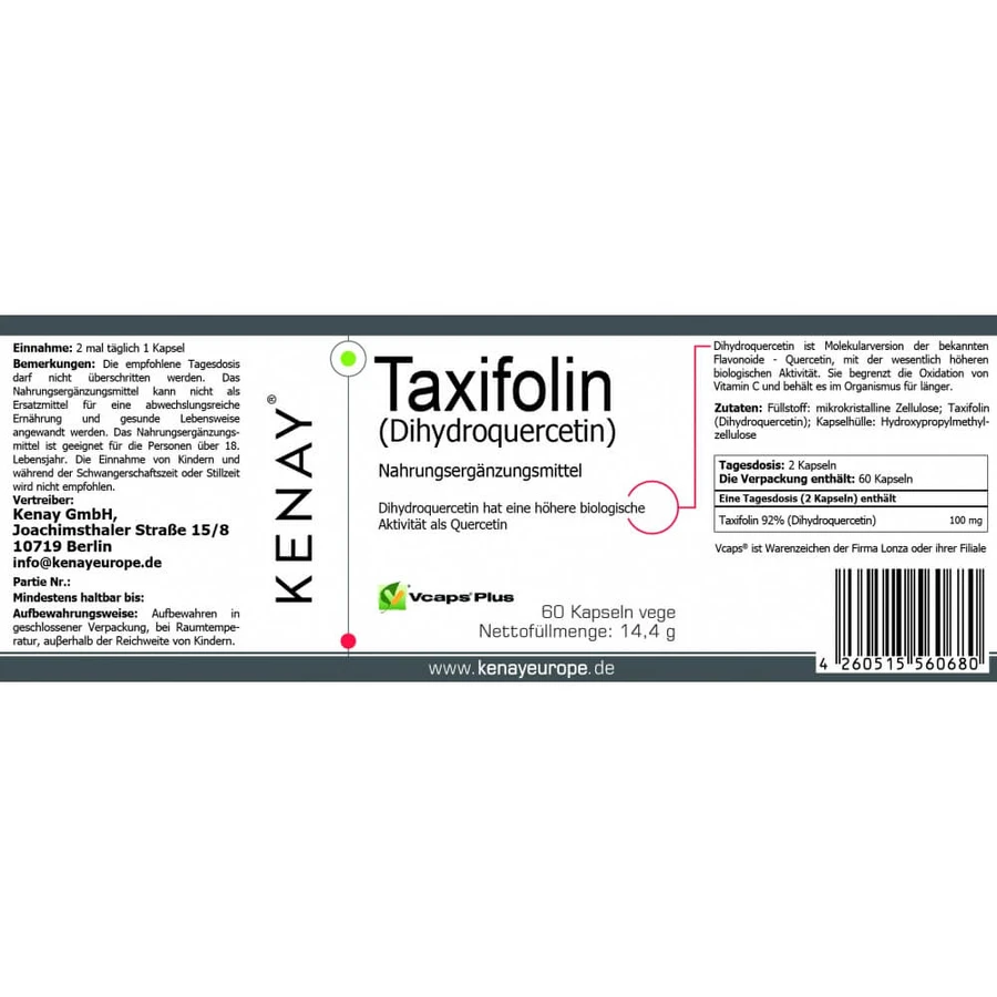 Kenay, Taxifolin, Dihydroquercetin, 60 Kapseln