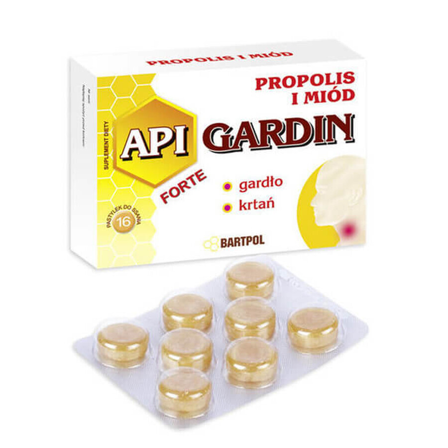 Api Gardin Forte Propóleo y Miel, 16 pastillas para chupar