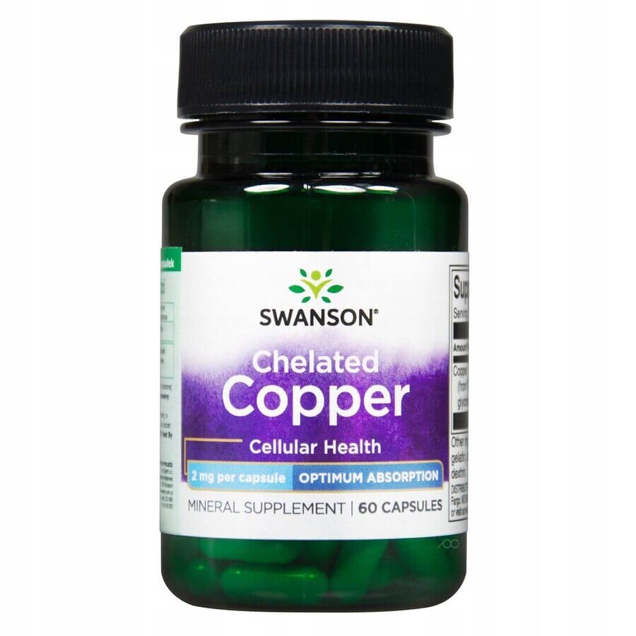 Boutique Swanson Albion Cooper, chélate de cuivre, 60 gélules Swanson Albion Cooper, chélate de cuivre, 60 gélules
