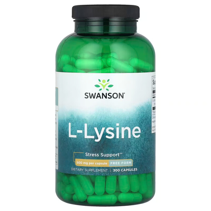 Swanson L-Lysine, L-lysine 500 mg, 300 capsules