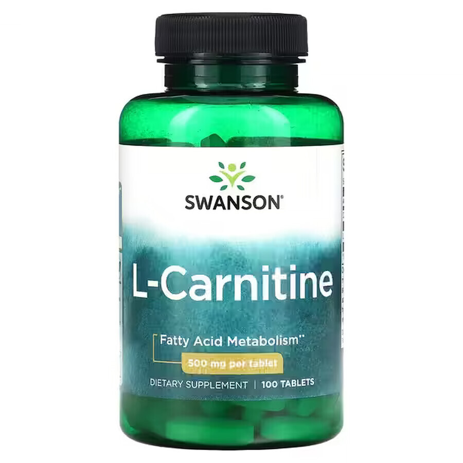Swanson L-Carnitine, L-Carnitine 500 mg, 100 tablets