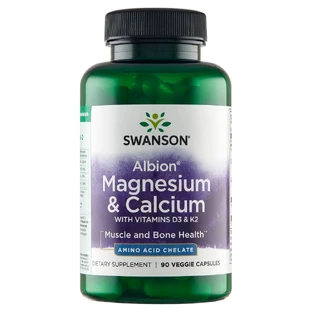 Swanson Albion Magnesium & Calcium, quelato de magnesio y calcio, 90 cápsulas