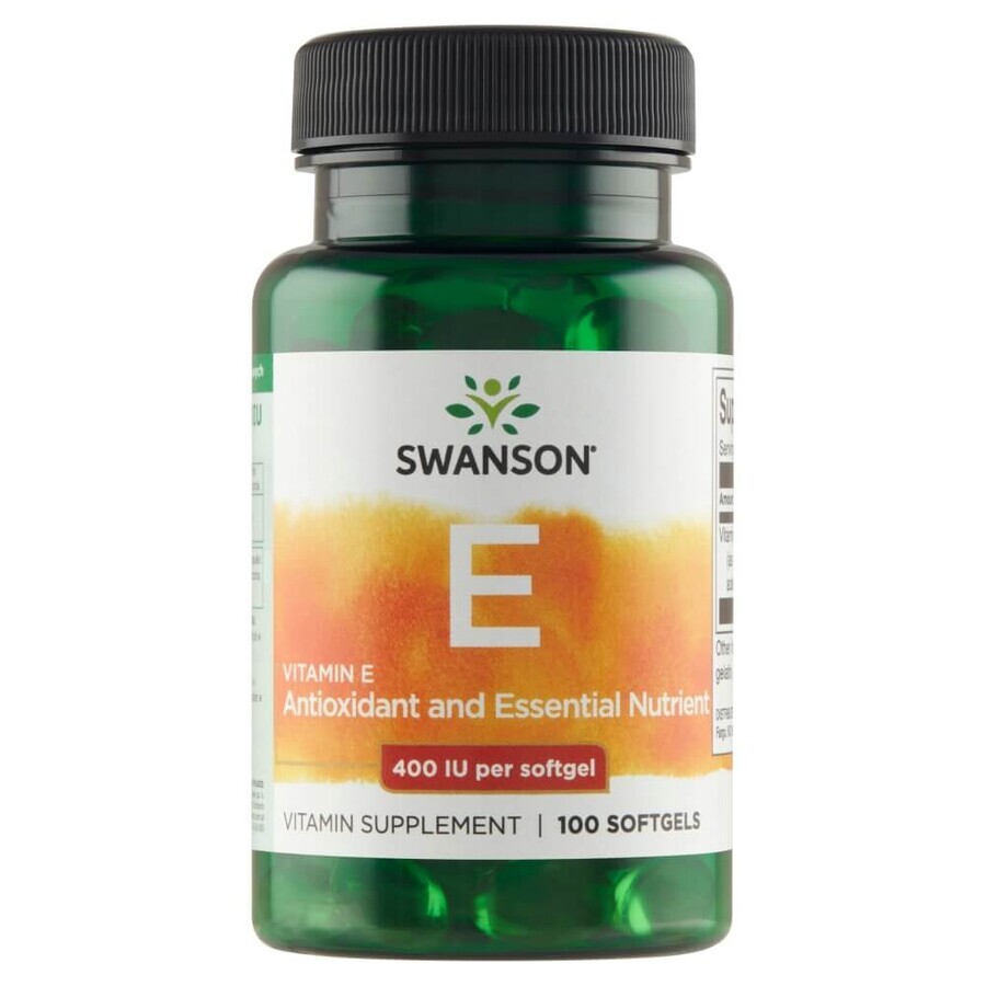 Boutique Swanson E, vitamine E naturelle 400 UI, 100 capsules de gel Swanson E, vitamine E naturelle 400 UI, 100 capsules de gel