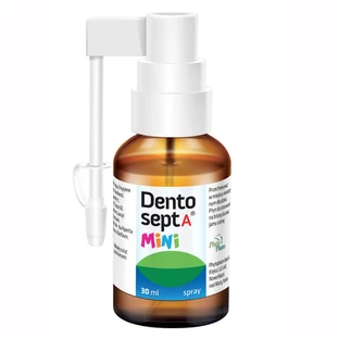 Dentosept A Mini spray, soulagement de l'aphte, du muguet et des poussées dentaires douloureuses, goût framboise, 30 ml