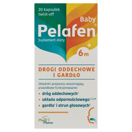 Pelafen Baby 6m+, pour les enfants de plus de 6 mois, goût fruits, 20 gélules détachables 