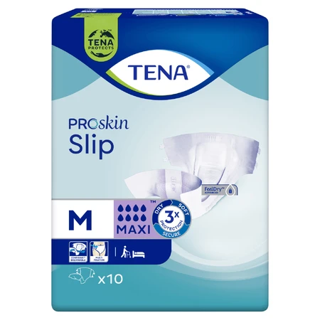 Tena Slip ProSkin, Windeln, Größe M, 73-122 cm, Maxi, 10 Stück