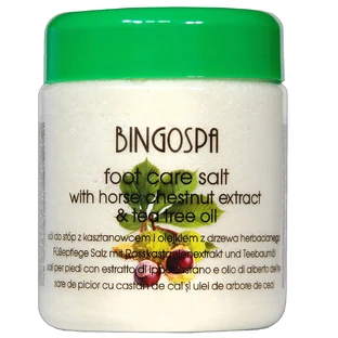 Bingospa, Fußsalz mit Rosskastanienextrakt und Teebaumöl, 550 g