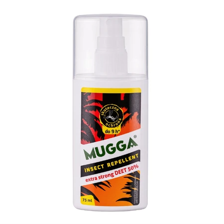 Mugga Insect Repellent, tropical mosquito spray, DEET 50%, 75 ml