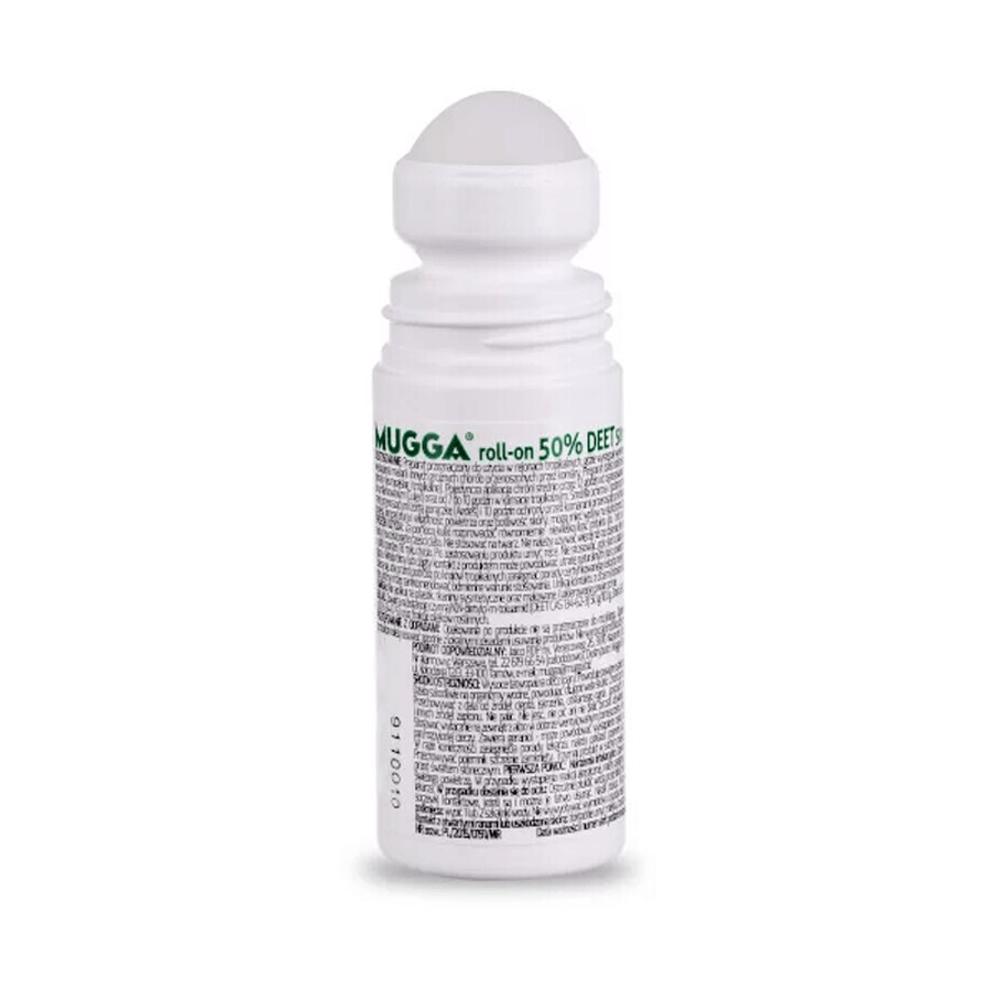 Mugga Insect Repellent, tropical mosquito repellent, roll-on, DEET 50%, 50 ml