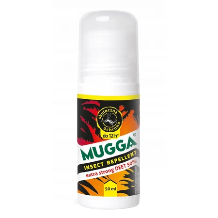Mugga Insectenspray, tropisch muggenspray, roll-on, DEET 50%, 50 ml