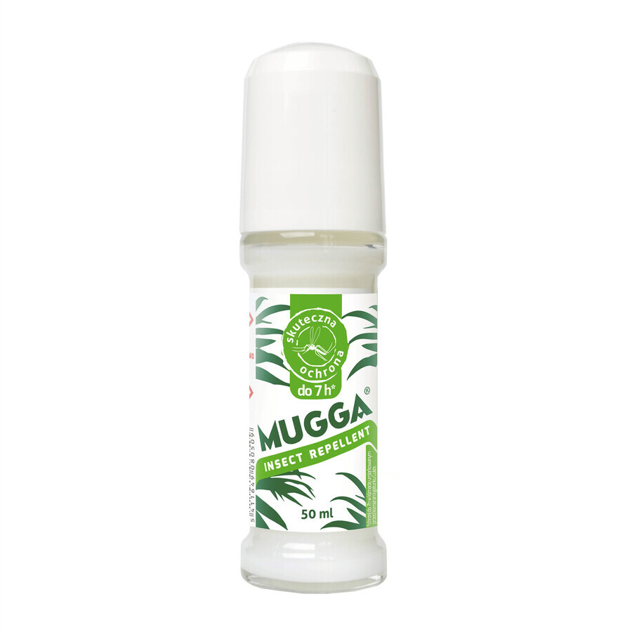 Mugga Insect Repellent, repellent for mosquitoes and ticks, roll-on, DEET 20%, 50 ml