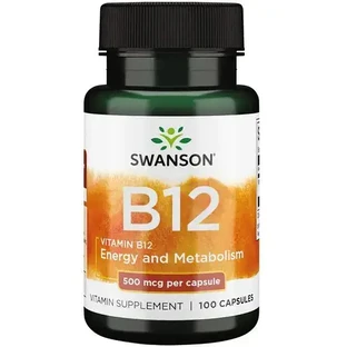 Swanson B-12 with Folate, Vitamin B12 and Folic Acid, Strawberry Flavor, 100 Tablets