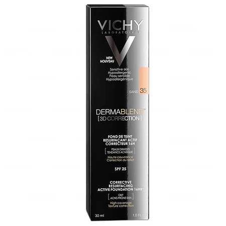 Vichy Dermablend Correction 3D, egaliserende foundation voor het huidoppervlak, nr. 35, Zand, 30 ml