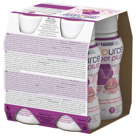Resource Diabet Plus, strawberry flavor, 4x200 ml