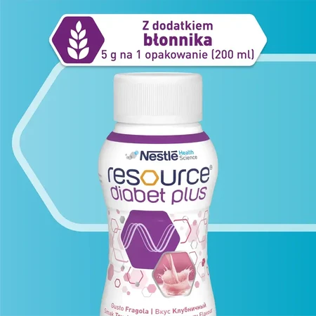 Resource Diabet Plus, strawberry flavor, 4x200 ml