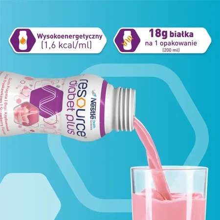 Resource Diabet Plus, strawberry flavor, 4x200 ml