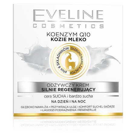 Eveline Cosmetics, nährende, stark regenerierende Creme Coenzym Q10 + Ziegenmilch, trockene und sehr trockene Haut, 50 ml