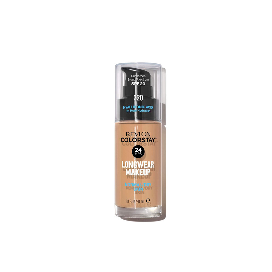 Winkel op Revlon ColorStay, foundation voor normale tot droge huid, Nr. 220, Natural Beige, met pompje, 30 ml Revlon ColorStay, foundation voor normale tot droge huid, Nr. 220, Natural Beige, met pompje, 30 ml