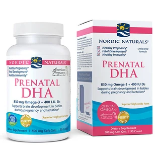 Nordic Naturals Prenatal DHA, Omega-3 + D3, 90 cápsulas