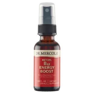 Dr. Mercola Mmethyl B12 Energy Booster, spray, sabor a mora, 29 ml