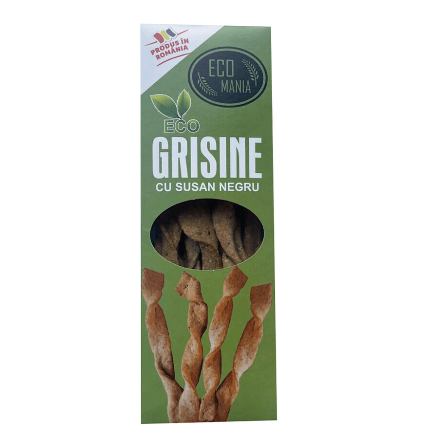 Cumpără Grisine Bio cu susan negru, 125 g, Ecomania Grisine Bio cu susan negru, 125 g, Ecomania