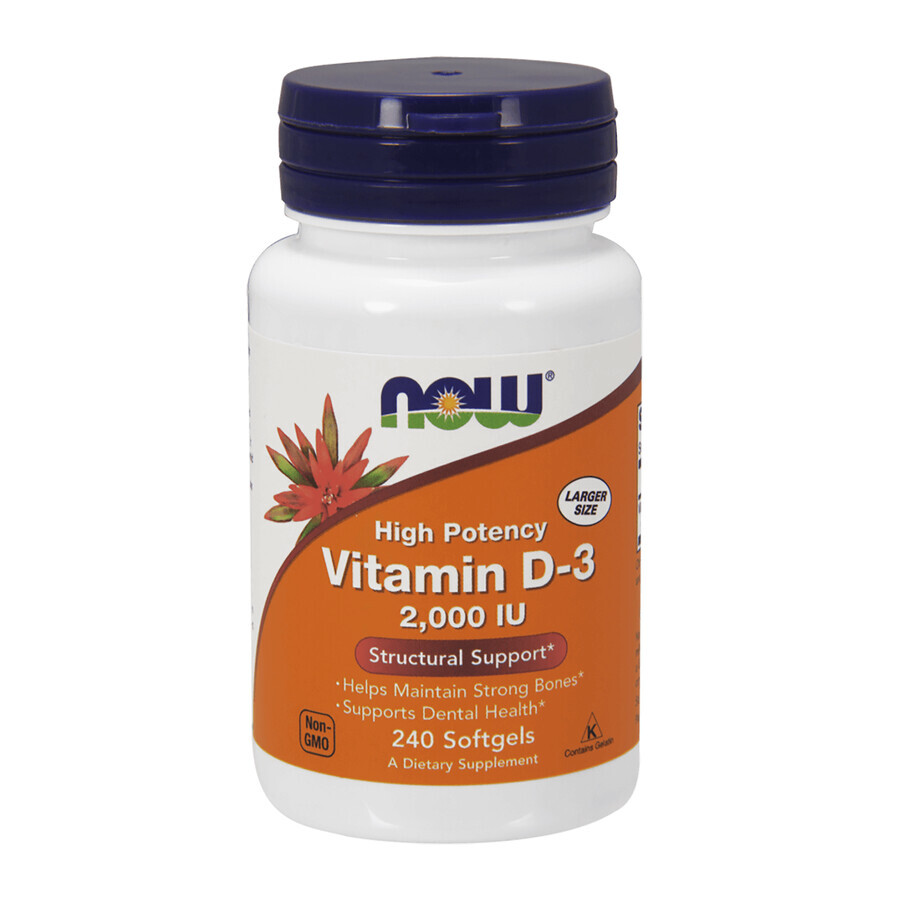 Winkel op Now Foods, Vitamine D3 2000 IE, 240 capsules Now Foods, Vitamine D3 2000 IE, 240 capsules