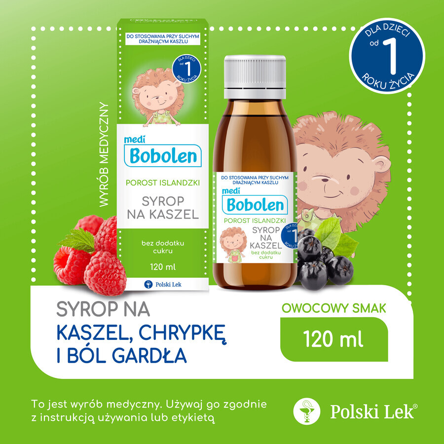 Bobolen Icelander, cough syrup, over 1 year, 120 ml