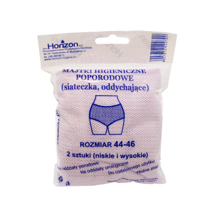 Boutique Horizon, slip post-partum, filet, respirant, taille 44-46, 2 pièces Horizon, slip post-partum, filet, respirant, taille 44-46, 2 pièces
