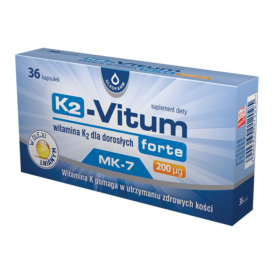 K2-Vitum Forte 200 µg, vitamin K2 MK-7, 36 capsules