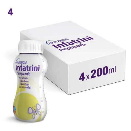Infatrini Peptisorb, nutritional preparation for babies from birth and children, 4 x 200 ml