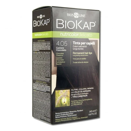 Biokap Nutricolor Delicato, haarkleur, 4.05 chocolade kastanje, 140 ml