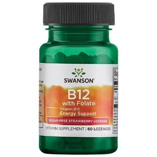 Swanson B-12 mit Folat, Vitamin B12 und Folsäure, 60 Sublingualtabletten