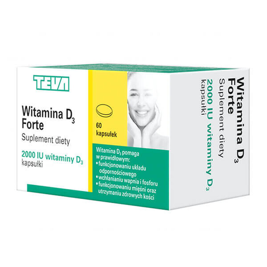 Vitamin D3 Forte 2000 IU, 60 capsules