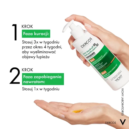 Vichy Dercos Anti Dandruff DS, anti-dandruff shampoo, dry hair, 390 ml