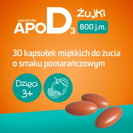 ApoD3 Chews, Vitamin D3 800 IU für Kinder ab 3 Jahren, Orangengeschmack, 30 Weichkapseln zum Kauen 